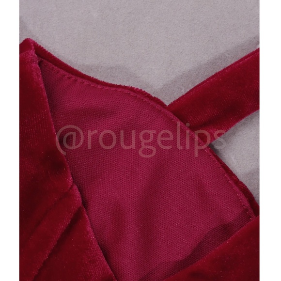 Corset Top Velvet Bodycon Mini Dress Red Sweetheart Decollete Ruched - Picture 14 of 16